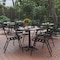 Flash Furniture Lila 31.5in Black Square Aluminum Indoor-Outdoor Table Set with 4 Black Slat Back Chairs TLH-ALUM-32SQ-017BK4-GG - alternate 1